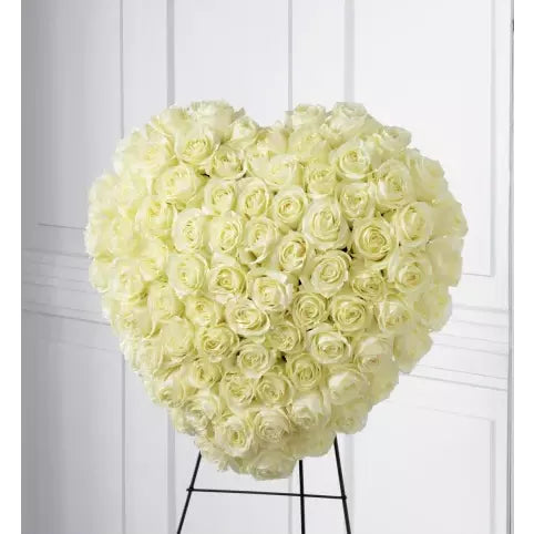 Funeral Remembrance Rose Heart Wreath